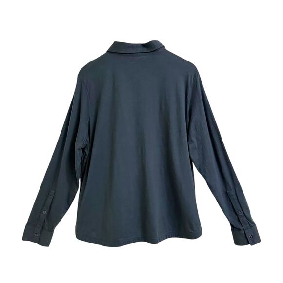 PACT Organic Cotton Button Down Shirt Sz XL Dark Green Blue Undertones - Picture 3 of 4